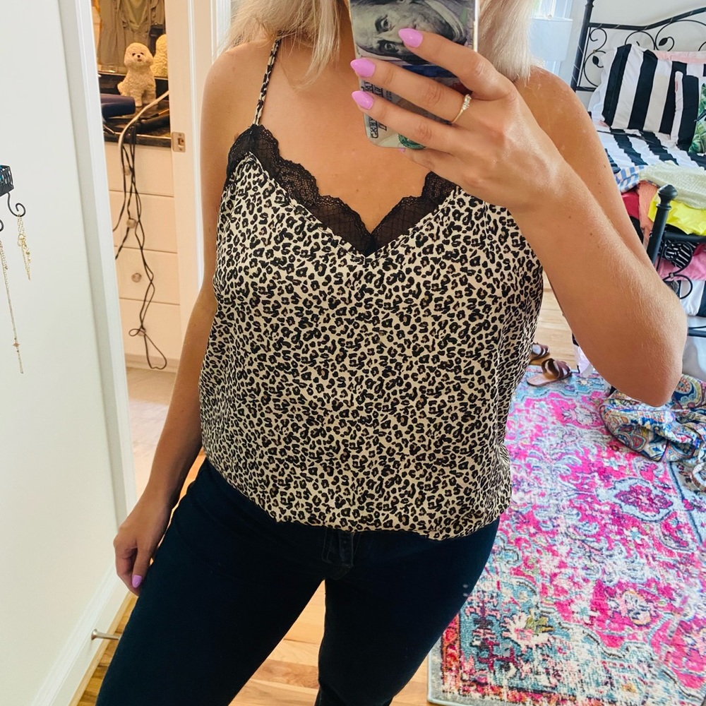 Cheetah lace tank